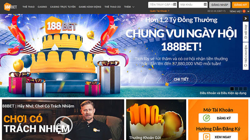 188Bet - Nhà cái trực tuyến với tốc độ giao dịch nhanh chóng chỉ với 3 phút